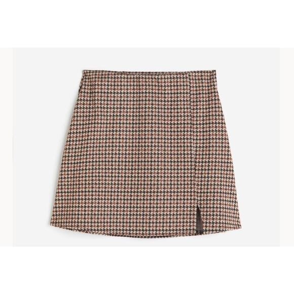 H&M Jersey Mini Skirt Houndstooth Size Large - Picture 1 of 6